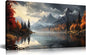 Landscape Wall Art for Living Room Bedroom Home Office Gray Wall Art Mountain Lake Pictures Modern Landscape Large Artwork Framed Canvas Prints 20x40 Inch