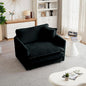 mikibama 41.4 Inch Single Seat Sofa, Chenille Comfy Deep Upholstered Couch Armchair with Toss Pillow for Living Room Bedroom Office Apartment, Black