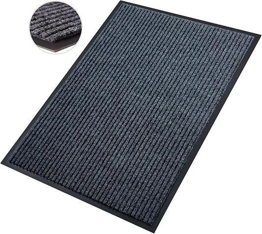 Front Door Mat,3'x10'Indoor Outdoor Door Mat,Heavy Duty Durable Welcome,Commercial Floor Mats Inside Outside Entrance, Waterproof All-Season, All-Weather Non Slip Backing Doormat for Entryway,Black
