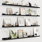 Fun Memories Picture Ledge Shelf for Wall, Floating Shelves Set of 4, 48 Inch Long Nursery Book Shelves for Toys Storage, Kids Bookshelf Wall Mounted for Books Photo Frames, Black