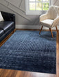 Unique Loom Del Mar Collection Area Rug - Jennifer (10' x 13' Rectangle, Blue/ Navy Blue)