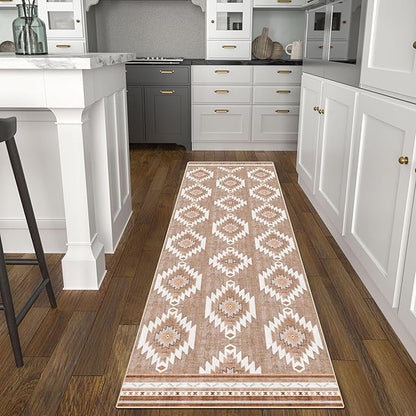 Runner Rug 2'x7' Western Washable Non-Slip Runners for Hallways Kitchen Entryway Laundry Room Modern Carpet Hallway Runner Camel