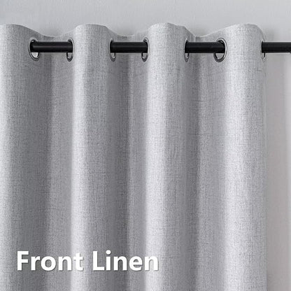 100% Blackout Curtains 84 Inch Length 2 Panels Set, Black Out Curtains for Living Room, Greyish White Thermal Insulated Grommet Drapes Bedroom Luxury Decor (52W × 84L inch, Greyish White)