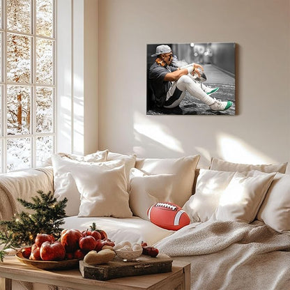 B.B.F MAKE 2025 Super Canvas Bowl Wall Art Champions Eagles Poster Print Philadelphia Hurts Painting Canvas Wall Decor Sports Star Picture Modern Bedroom Living Room Home Decoration, Framed 16x20inch