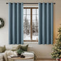ChrisDowa 100% Blackout Blue Solid Curtains 63 Inches Long 2 Panels for Bedroom Living Room,Farmhouse Room Darkening Thermal Insulated Soundproof Grommet Top Window Treatment Drapes,52x63