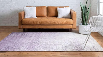 Unique Loom Del Mar Collection Area Rug - Jennifer (3' 3" x 5' 3" Rectangle, Purple/ Ivory)