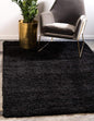 Unique Loom Solid Shag Collection Area Rug (3' 3" x 5' 3" Rectangle, Jet Black)