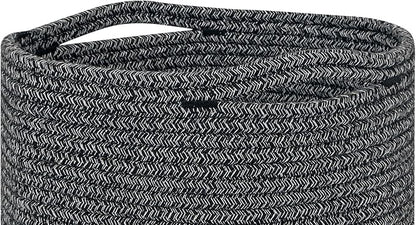 voten Storage Cubes Baskets Bins Organizer 11x11x11'' Fit 12x12''Cube Storage Organizer Bookcases Shelves,Roomy Cute Durable Woven Cotton Storage Basket for Organization,Round 3Pack Mixed Black