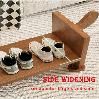 latifolia Puppy Shoe Bench, 2-Tier Solid Wood Entryway Organizer, Cute Pet-Shaped Shoe Bench for Hallway & Living Room,(23.62 inch)