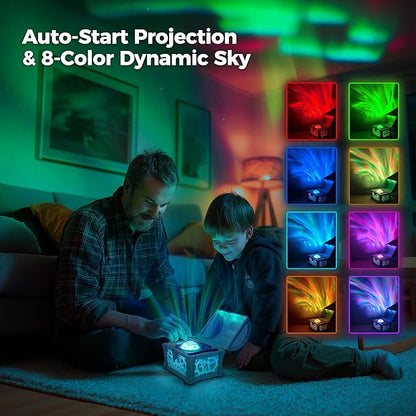 Briignite Galaxy Projector, 7 Colors Treasure Chest Night Light Aurora Lights Projector with 8 Effects & Remote, Dimmable Galaxy Light Ambient Lighting for Bedroom, Gifts for Kids Teen Women (Blue)