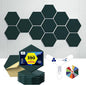 Self-Adhesive Acoustic Panels [390 lbs/yd³ Ultra-High Density], 2nd Generation Sound Absorbing Panel, Professional Level Sound Panel, Polyester Soundproof Foam [Size L, Dark Green]
