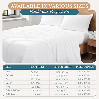Casa Platino Full Size Sheets, 100% Brushed Microfiber Bedding, 4 Piece Set, Pre-Washed Full Bed Sheets, Ultra Soft and Cozy Sheet Set with 15 Inch Deep Pocket – White Bed Sheets – White
