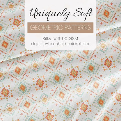 Linen Market 4 Piece California King Bedding Sheet Set (Aztec Coral) - Sleep Better Than Ever with These Ultra-Soft Cooling Bed Sheets for Your California King Size Bed - Deep Pocket Fits 16" Mattress