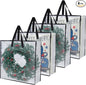 4-Pack Clear Heavy Duty Moving Bags and Storage Bags, 25 Gallon Large Moving Boxes Alternative for Wreath Storage Container, Under Bed Storage, Stadium Events, and College Moving Supplies