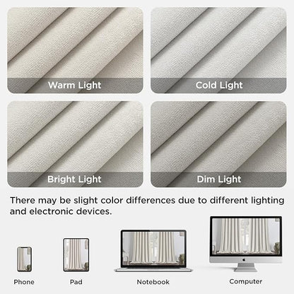 Joydeco White 100% Blackout Curtains 108 Inch 2 Panels, Luxury Thermal White Velvet Curtains for Bedroom Living Room, Soundproof Blackout Window Drapes, Grommet Top (52W x 108L)