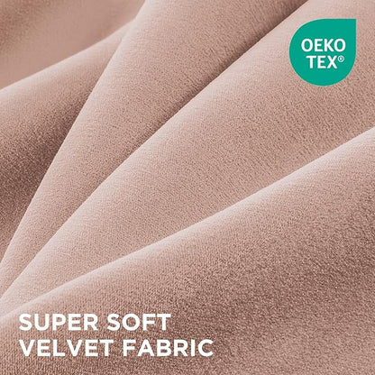 Joydeco Candy Pink Velvet Curtains 108 Inches 2 Panels, Luxury Thermal Insulated Soft Pink Curtains for Bedroom & Living Room, Room Darkening Velvet Drapes, Rod Pocket (52W x 108L)