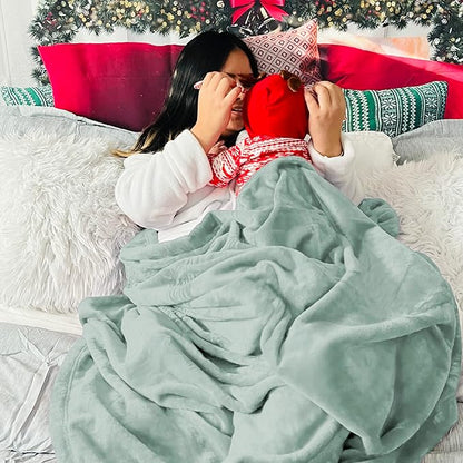 Bedsure GentleSoft Fleece Blanket Twin Size Sage Green - 300GSM Lightweight Plush Fuzzy Cozy Soft Warm Blanket for Bed, Sofa, Couch, Travel, Camping, 60x80 inches