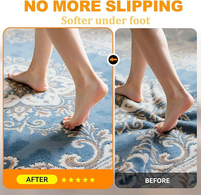 Songrey Non-Slip Rug Pad 7x10 FT, Extra Thick Carpet Pads for Hard Surfaces, Prevents Sliding and Secures Rugs, Provides Floor Protection with Comfort Cushioning