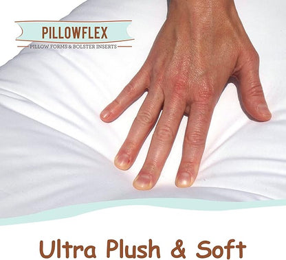 Pillowflex Synthetic Down Pillow Insert - 22x38 Down Alternative Pillow, Ultra Soft Oversized King Bed Sleeping Pillow, Large Rectangle Sham - 1 Decorative Pillow Form