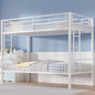 VECELO Bunk Bed Twin Over Twin, Metal Bunkbeds with Ladder and Full-Length Guardrail, No Box Spring Needed, Space Saving, Noise Free, White