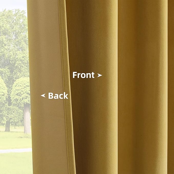 Joydeco Customized Curtains, Super Soft Velvet Curtains for Bedroom and Living Room, Heavy Duty Luxury Thermal Insulated Golden Brown Velvet Curtains Rod Pocket 1 Panel, Custom Size