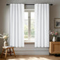 Deconovo Blackout Curtains, Thermal Insulated, W42 x L45 2 Panels, Back Tab, Machine Washable, Room-Darkening Drapes for Bedroom/Living Room Pure White
