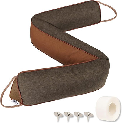 TORRAMI 30" Door Draft Stopper Under Bottom Insulation Noise Air Stopper 2.09LB,Sound Proof Draft Guard Seal for Doors and Windows - Triangle Coffee