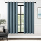 ChrisDowa 100% Blackout Blue Solid Curtains 72 Inches Long 2 Panels for Bedroom Living Room,Farmhouse Room Darkening Thermal Insulated Soundproof Grommet Top Window Treatment Drapes,52x72
