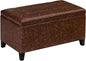 Asense Storage Ottoman Bench, Faux Leather Upholstered End of Bed Bench with Safety Hinge Wooden Legs, for Entryway Bedroom