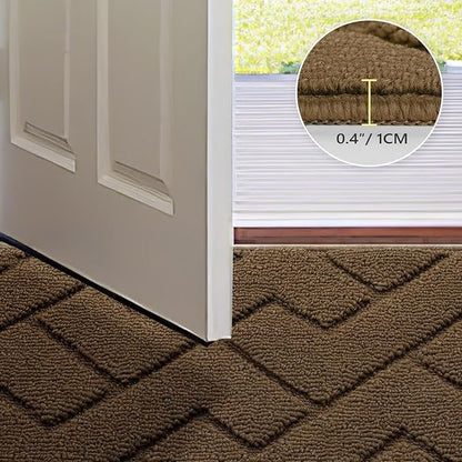 hicorfe Indoor Doormat,Front Back Door Mat Rubber Backing Non Slip Door Mats 20"x59" Absorbent Resist Dirt Entrance Doormat Inside Floor Mats Entryway Washable Low-Profile for Patio,Garden(Dark Brown)