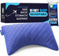Sidney Sleep Mini Travel Size Neck Pillow - Knee, Back Lumbar and Support - Small Curved Pillow - Adjustable Fill - Washable Case - Drawstring Backpack Included - 14 x 19 Inches (Mini - Blue)