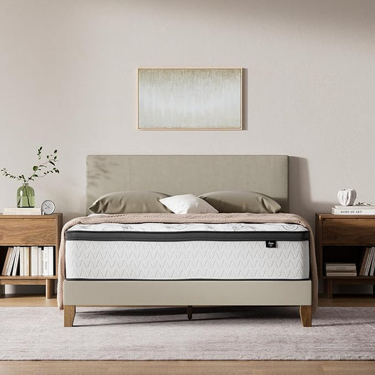 Signature Design by Ashley Chime Hybrid King 12" Mattress with Gel Memory Foam, Medium Firm, Pressure Relief, Fiberglass Free Mattress in a Box