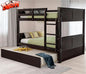 Upgraded Version Best Full Over Full Bunk Bed with Trundle, Thicken Solid Wood Full Size Bunk Bed, Bunkbed Frame Full Over Full, Convertible to 2 Beds, Easy Assembly for Adults (Espresso)