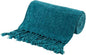BATTILO HOME Teal Blue Throw Blanket for Couch, Bed, Sofa - Soft Cozy Chenille Throw Blanket with Fringe Tassels, Lightweight Turquoise Green Knit Throw for Home Decor, 50"x60"
