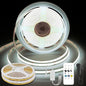 COB LED Strip Lights Cool White,24V Dimmable led Light Strip KIT with Remote and app Control,6000K 32.8FT/2 * 5m 8mm Wide Ra>90 Cuttable Flexible Strip Lights forBedroom,Wardrobe,Cabinet