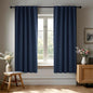 Deconovo Blackout Curtains, Thermal Insulated, W38 x L45 2 Panels, Back Tab, Machine Washable, Room-Darkening Drapes for Bedroom/Living Room Navy Blue
