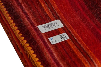 QISU Alpaca Wool Blanket Throw | Large, Beautiful, Warm, Variegated | 85 x 65 inches | Ultra-Soft, Hypoallergenic and Breathable | Non-Itchy or Scratchy Fabric (Pink/Red Variegated)