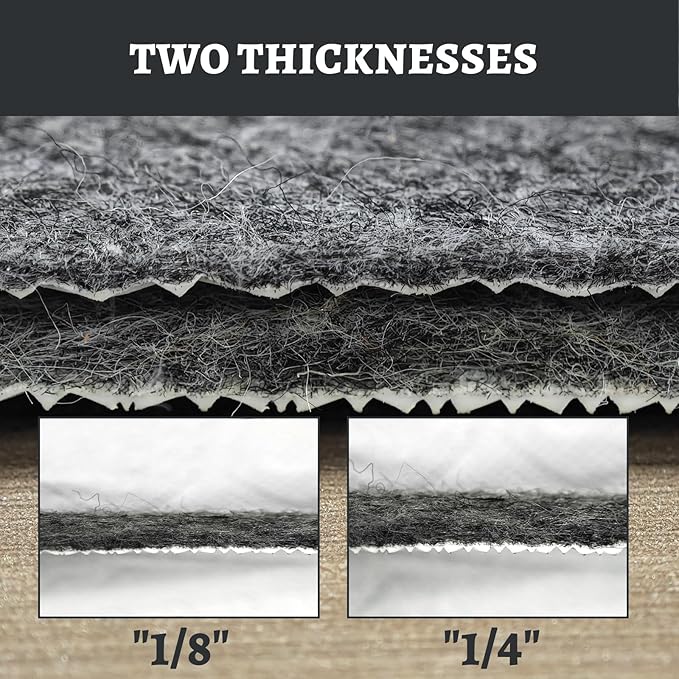 100% Waterproof Rug pad, 9x12 ft Area Rug Non-Slip Rug Pads, 1/4" Thick Carpet Pads for All Floors and finishes, Felt pad for Hardwood Floors, Keep Carpets in Place Soft and Secure