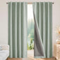 Joydeco Blackout Curtains for Bedroom - 100% Light Blocking 2 Panels Sage Green Drapes 66"W x 108"L, Thermal Insulated Room Darkening Curtains, Linen Textured for Living Room, Rod Pocket & Back Tabs