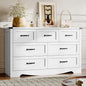 7-Drawer Dresser for Bedroom, Modern Wooden Chest of Drawers with Metal Handles, Anti-Tipping Design, Sturdy and Stable Storage Organizer for Living Room, Entryway, Home Office
