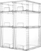 Vtopmart 6 Pack Clear Stackable Storage Drawers,Easy to Assemble Bathroom Organizers and Storage with handles,Plastic Drawers for Kitchen Pantry,Cabinet,Under Sink Organization