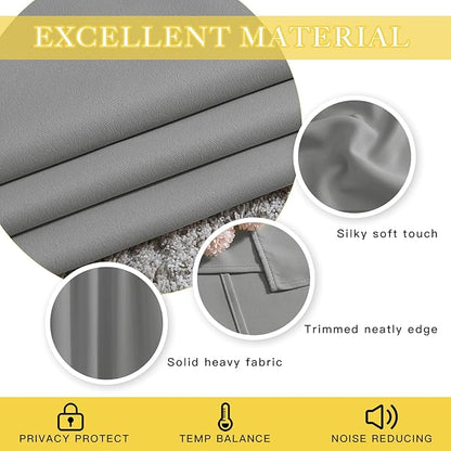 NICETOWN Extra Wide Sliding Door Curtains, Thermal Insulated Blackout Patio Curtain for Sliding Glass/French Door (Silver Grey, W80 x L84)