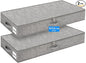 punemi Under Bed Storage Containers, 2 Pack 4.5 Inch Tall Low Profile Underbed Clothes Storage Organizer Bin with Sturdy Side & Bottom Support, Use as Clothes Organizer, Pillow and Blanket Organizer
