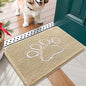 OLANLY Dog Door Mat for Muddy Paws 24x16, Paw Print Design, Absorbs Moisture and Dirt, Absorbent Non-Slip Washable Doormat, Quick Dry Chenille Mud Mat for Dogs, Entry Indoor Entryway Carpet, Beige