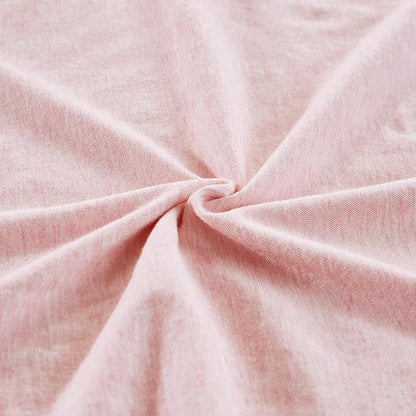 Oubonun 100% Jersey Cotton Body Pillow Cover with Zipper - Luxury Soft Removable Pillow Case - Long Fuzzy - Knitted (Baby Pink, 21"X54")