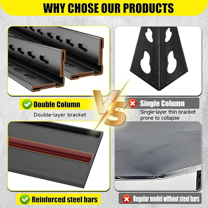 78'' Storage Shelves, 6-Tier Garage Metal Shelving Unit, 47''W*24''D Adjustable Heavy-Duty, Double-Layer Column with Reinforced Ribs,Capable of Bearing 3600 lbs for Garage, Warehouse, Kitchen Storage