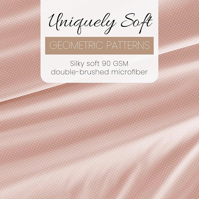 Linen Market Patterned Microfiber Queen Sheet Set 4 Piece – Oeko-TEX Certified Ultra Soft & Wrinkle-Free - 16" Deep Pocket Sheets - Easy Care Queen Size - My Heart Pink