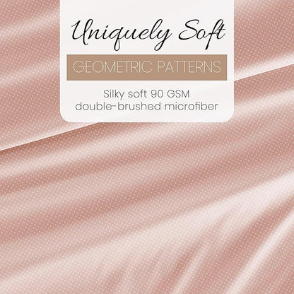 Linen Market Patterned Microfiber Queen Sheet Set 4 Piece – Oeko-TEX Certified Ultra Soft & Wrinkle-Free - 16" Deep Pocket Sheets - Easy Care Queen Size - My Heart Pink