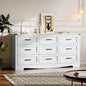 9-Drawer Dresser for Bedroom, Modern Wooden Chest of Drawers with Metal Handles, Anti-Tipping Design, Sturdy and Stable Storage Organizer for Living Room, Entryway, Home Office