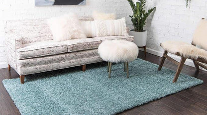Unique Loom Solid Shag Collection Area Rug (2' 2" x 3' 1" Rectangle, Light Slate Blue)